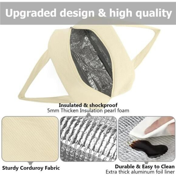 Insulated Lunch Bag Large Cooler Tote Waterproof Reusable Lunch Box for Adults - Picture 3 of 6